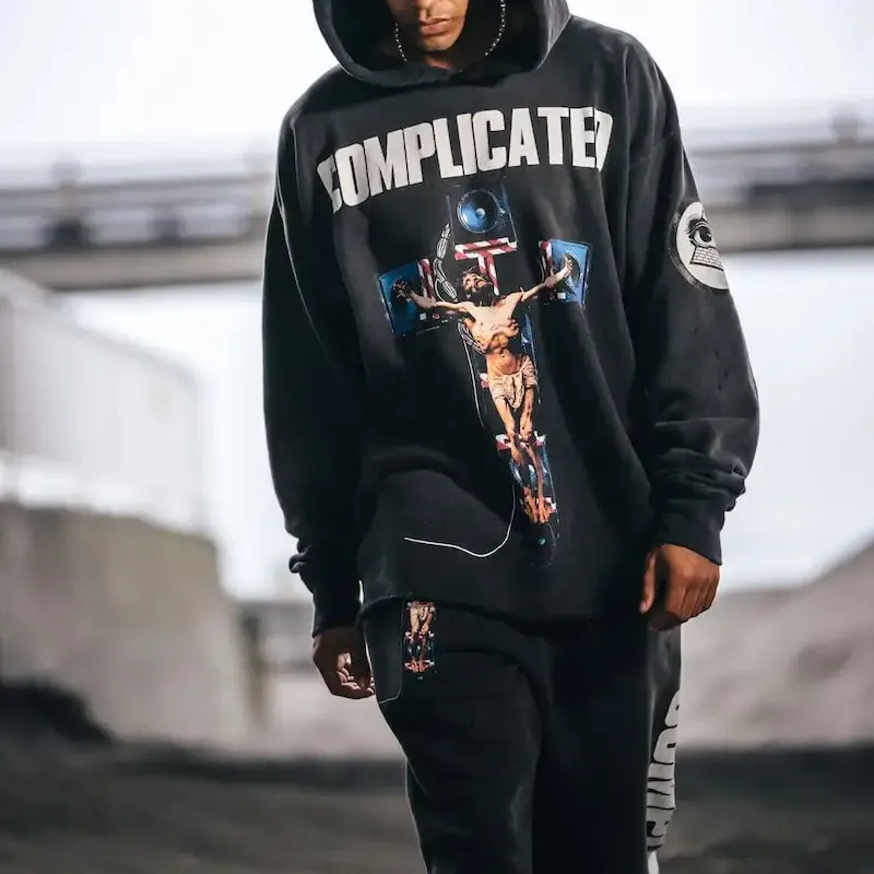 SAINT Mxxxxxx Complicated Cotton Hoodie-3
