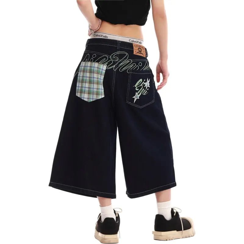 VINMUK Denim Shorts Unisex Blue-6