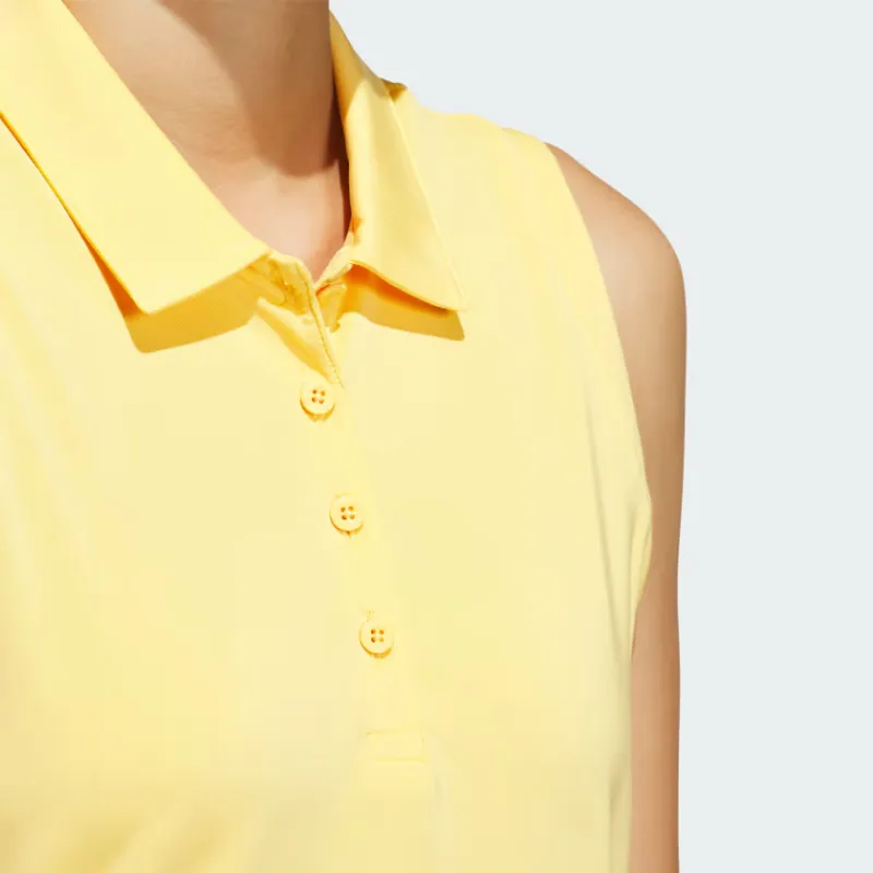 Adidas Women's Ultimate365 Solid Sleeveless Polo Shirt Semi Spark-4