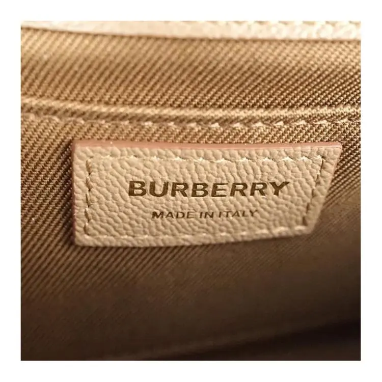 Burberry Calfskin Shoulder Bag, Crossbody Bag Women's Beige-6