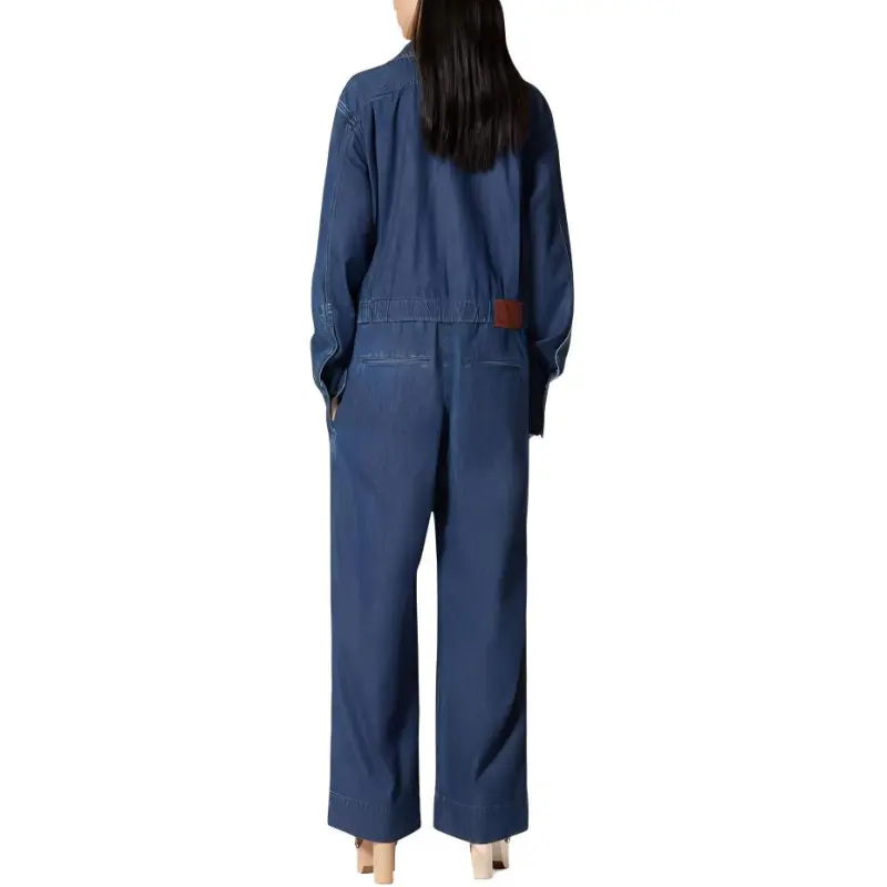 Valentino Chambray Denim Jumpsuit Women's Blue-3