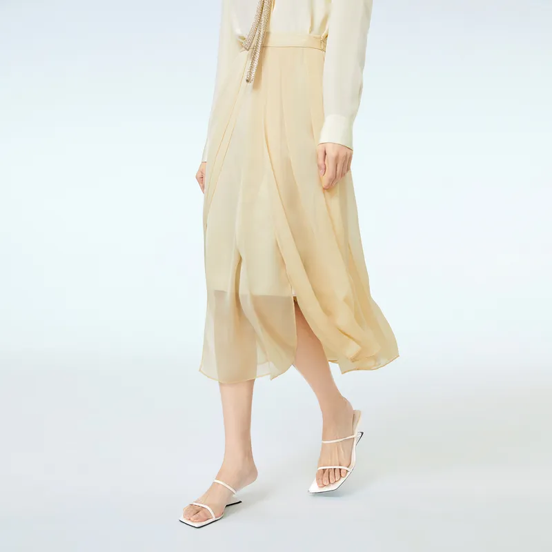 OVV Casual Long Skirts Women's Beige Yellow-4