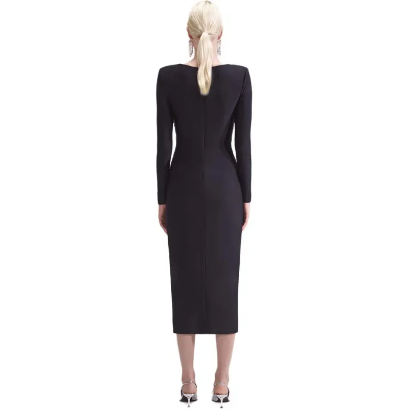 Self portrait Long Sleeved Dresses Women's Classic Black-1