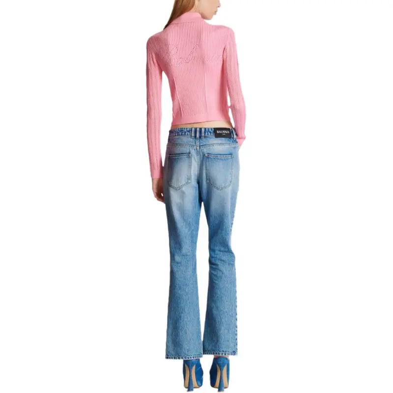 BALMAIN Logo embroidered Knit Cardigan-5