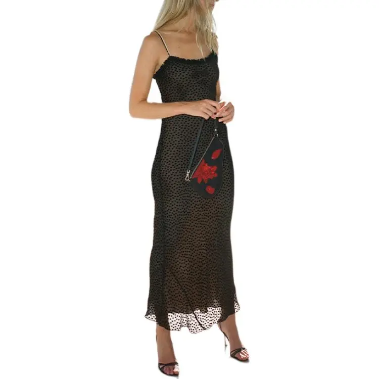 Realisation Par SS25 The Esmé Slip Dress Women's Devoré Spot Twilight Jacquard-2
