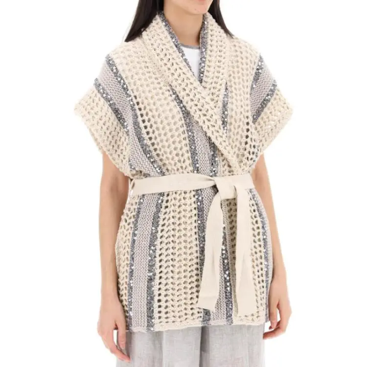 Brunello Cucinelli Sequin Embellished Knitted Gilet-2