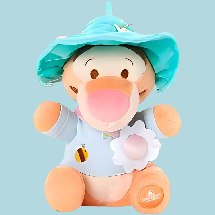Disney Tigger Shanghai Disney 2024 Summer Bear Winnie Dolls Plush Doll 22cm Height-4