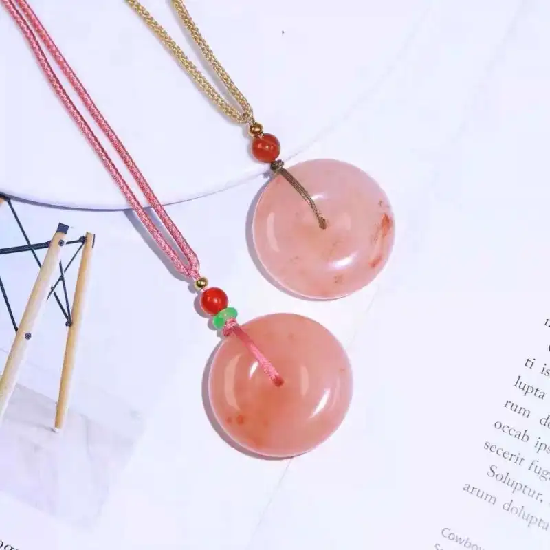 Gifts Golden Silk Jade Necklaces Unisex-7