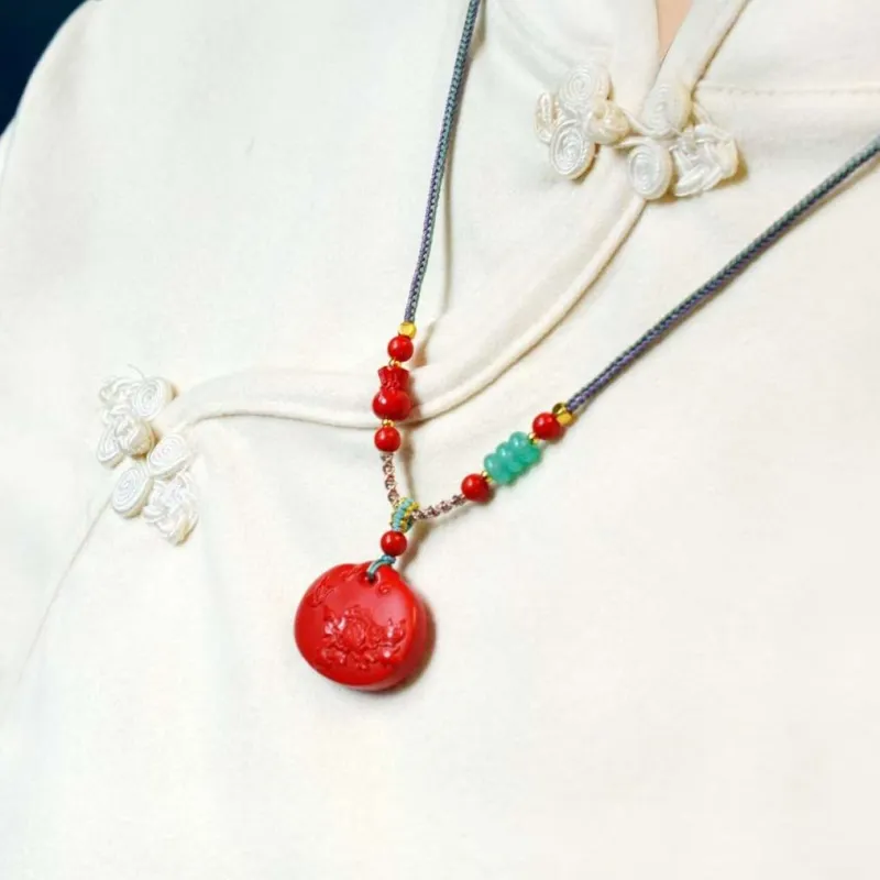 JUNWEN Cinnabar Necklaces Unisex-6