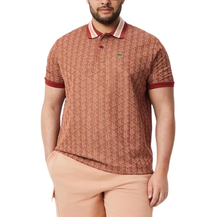 LACOSTE Monogram Jacquard Classic Fit Polo Shirt-1