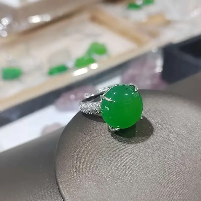 Grace Chalcedony Jade Rings Women's-4