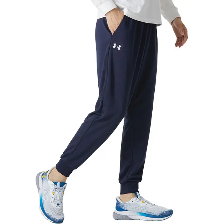Under Armour Knitted Sports Pants Men's Navy Blue Comes With Necklace-2