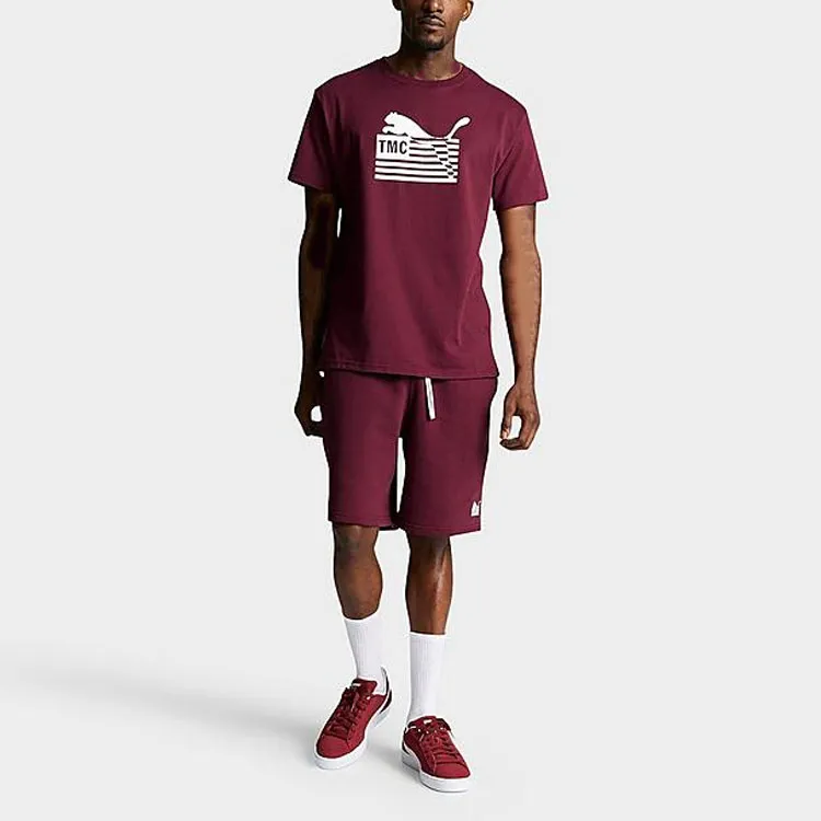 PUMA T-Shirts Men Burgundy-1