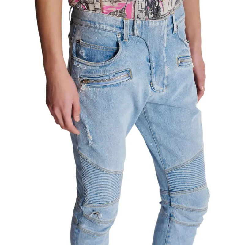 BALMAIN Panelled Biker Jeans-5