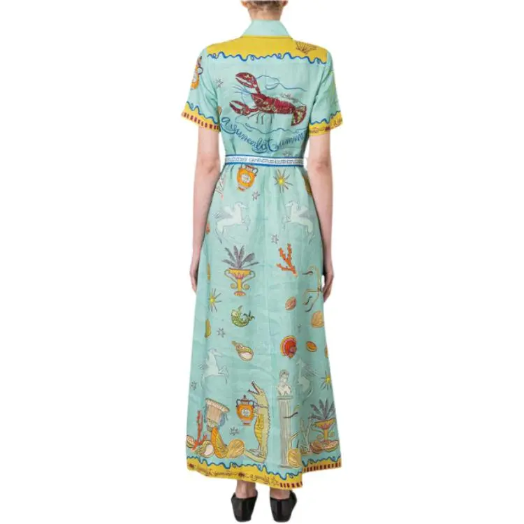 ALEMAIS Short Sleeved Dress Women's Multicolor-1
