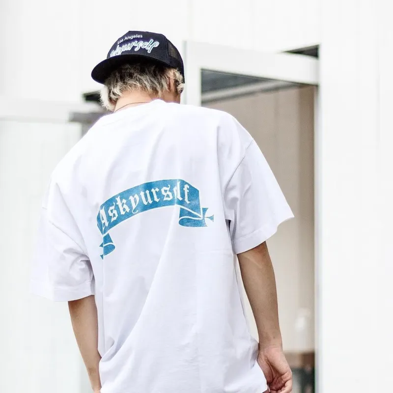 Askyurself T Shirt Unisex Distressed White-4