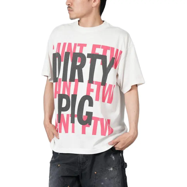 SAINT Mxxxxxx Text print T shirt-4