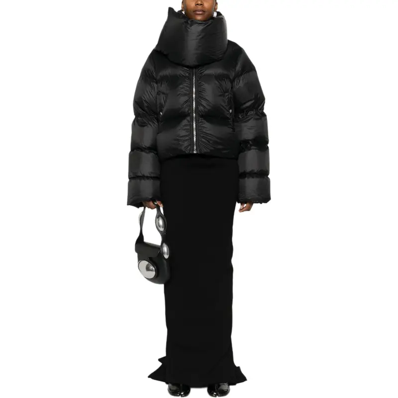 RICK OWENS Funnel Neck Jacket 'Black'-4