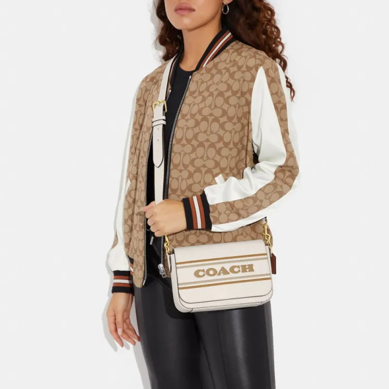 COACH Pebbled Leather Envelope Bag, Shoulder Bag, Crossbody Bag Women's White-3