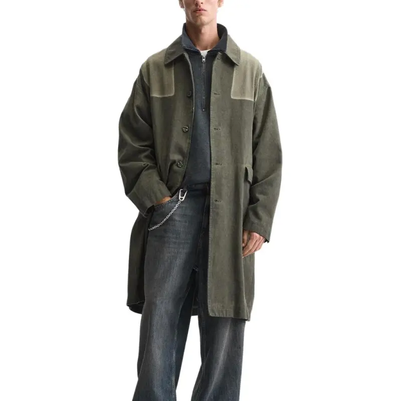 ZARA Coats Men Green-2
