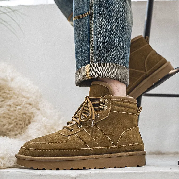 JIETEGONGYANG Height Increasing Short Snow Boots Men's-2