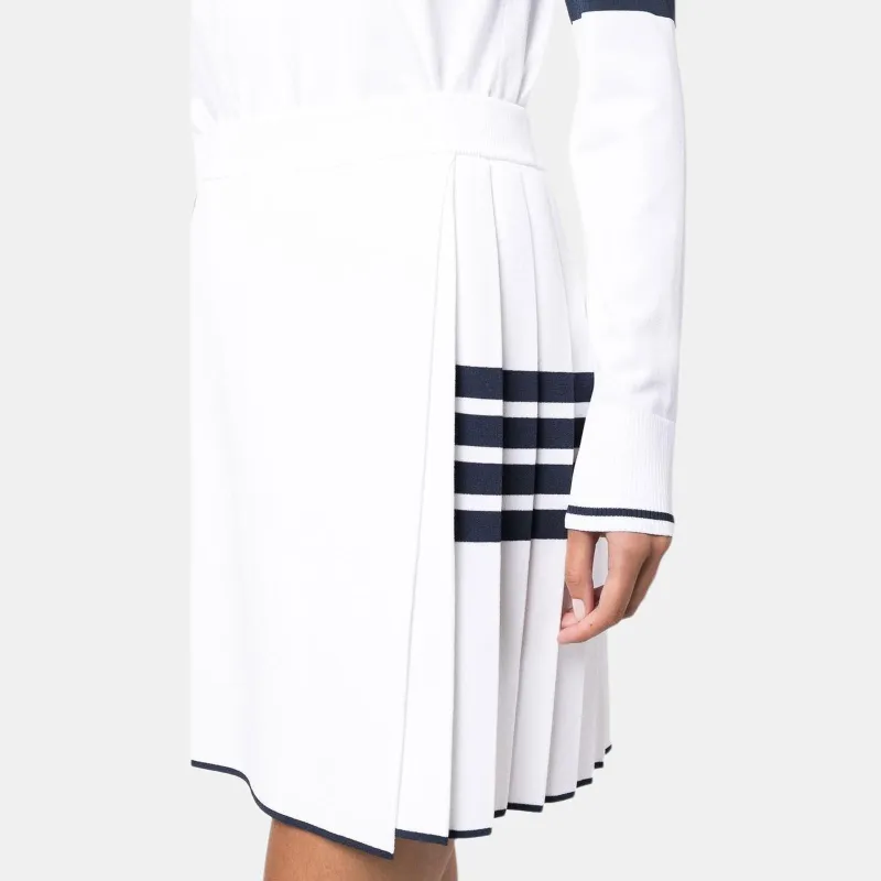THOM BROWNE 4-Bar High Waist Pleated Skirt-4