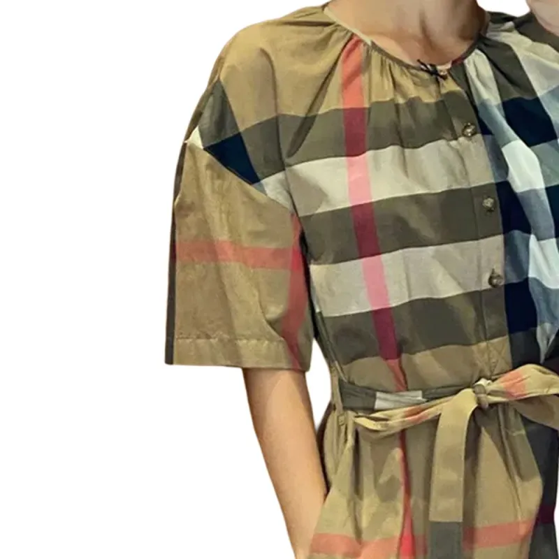 Burberry SS25 Short Sleeved Dress Women's Brown-5