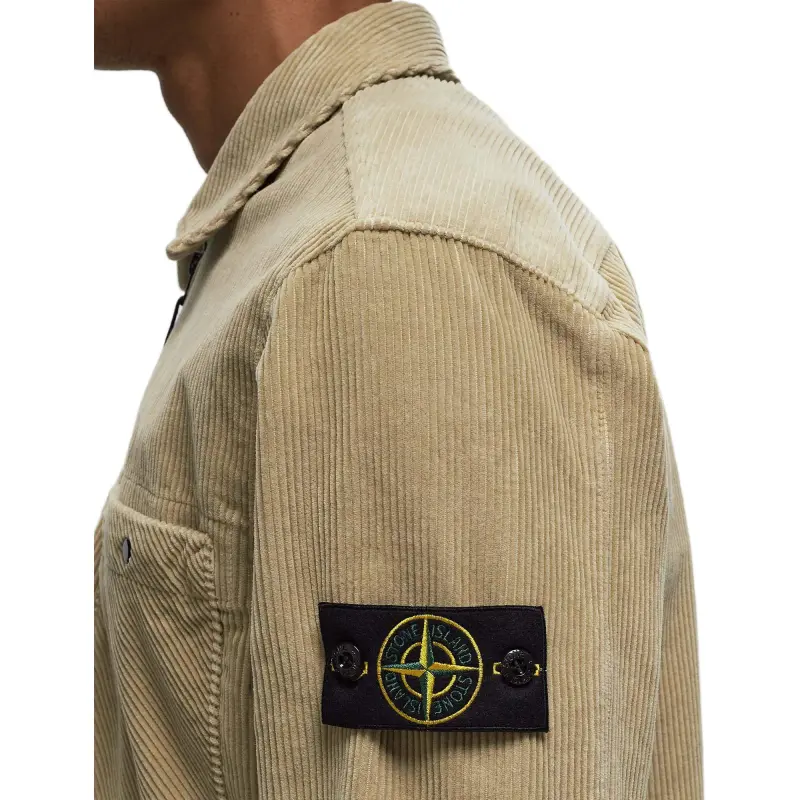 STONE ISLAND Logo Patch Corduroy Overshirt-5