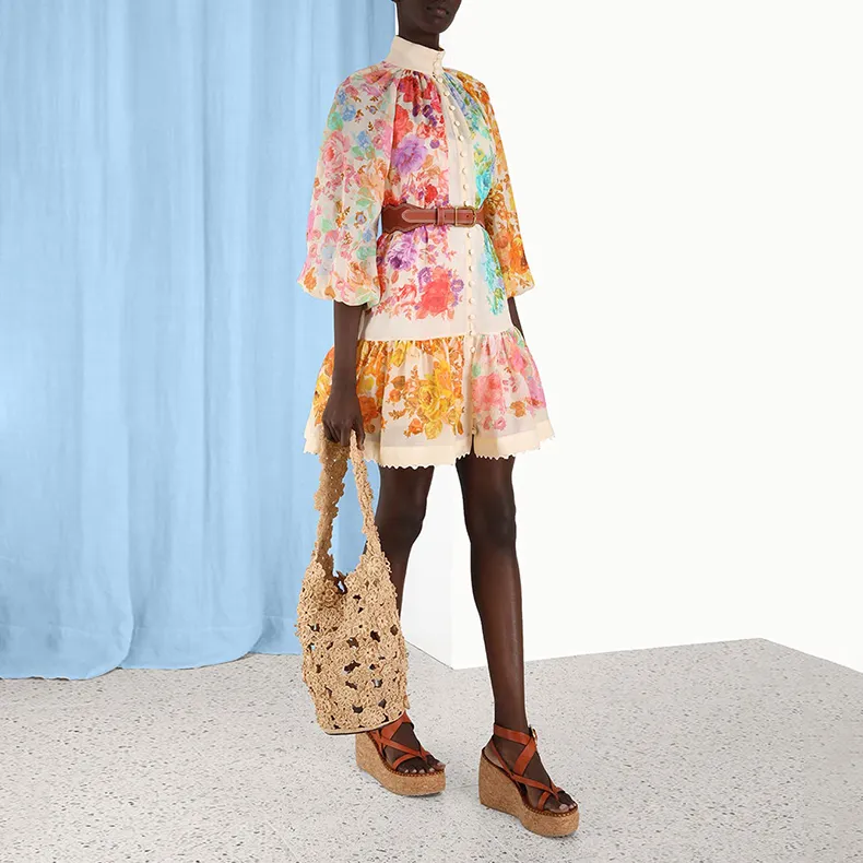 Zimmermann Raie Lantern Floral print Minidress-5