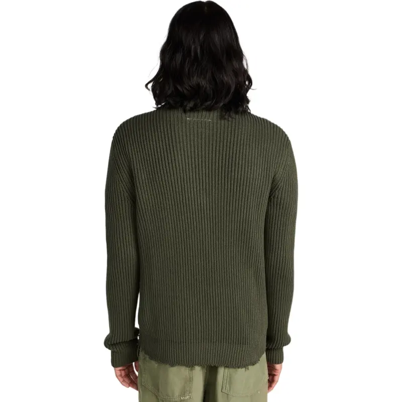 MM6 Maison Margiela Ribbed Knit Zipped Cardigan-4