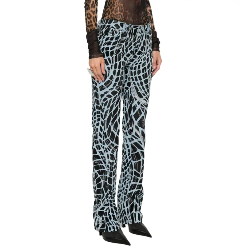 Mugler Velvet print Straight leg Jeans-3