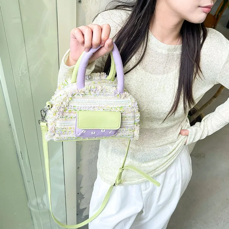 Puui PU Handbag Regular Women's Purple & Green-3
