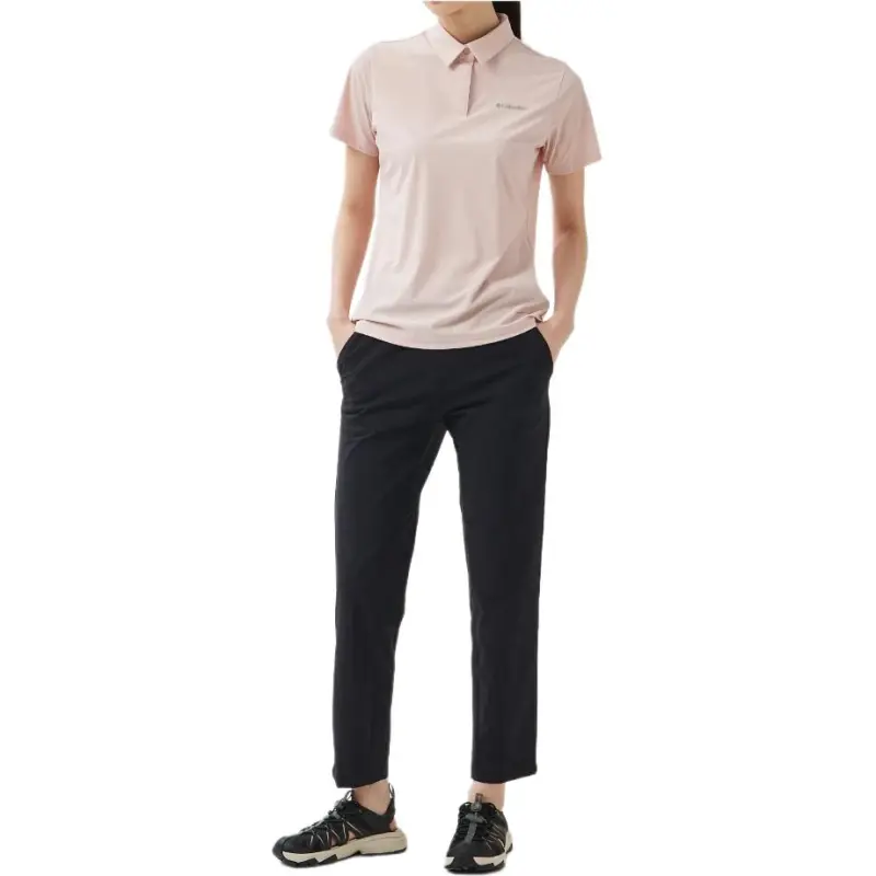 Columbia W's Carmel Hike Polo Shirt Women's Floral Pink-3