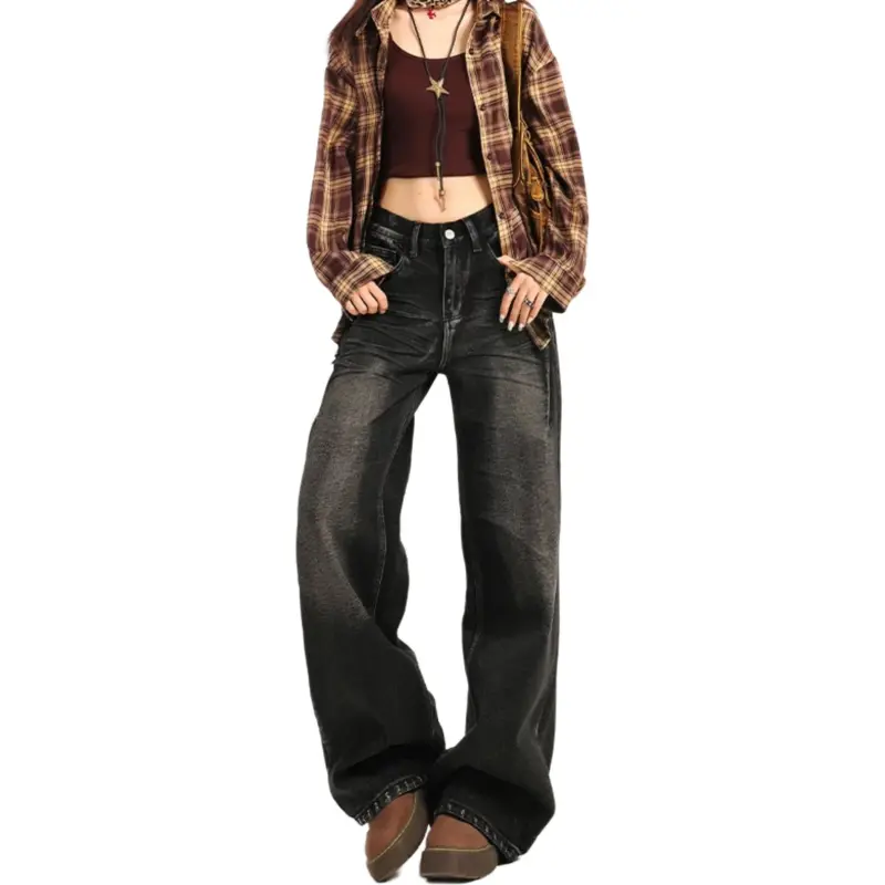 NHZN Jeans Unisex Black Gray-4