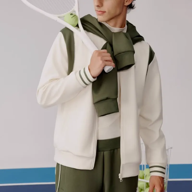 Le Coq Sportif Baseball Jacket Men's Original White-3