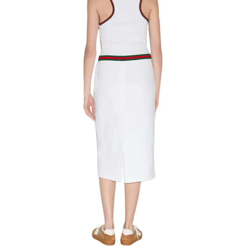 GUCCI Knit Long Skirt Women's White-2
