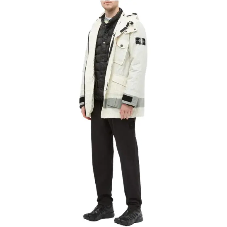 STONE ISLAND Winter Down Jacket Men's Cream-3