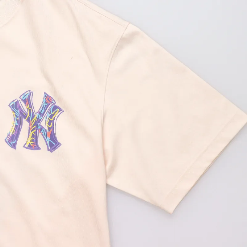 MLB New York Yankees T Shirt Unisex Dark Cream-2