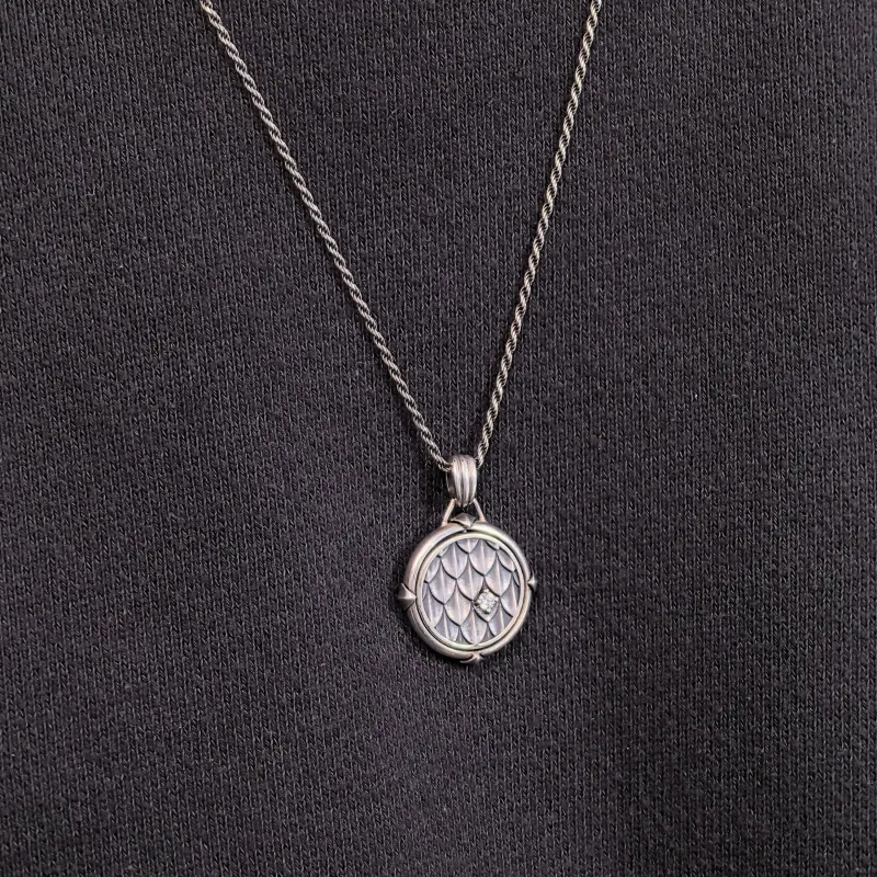ICEWALD 925 Sterling Silver Necklaces Men's Multicolor Fortune Coins-7