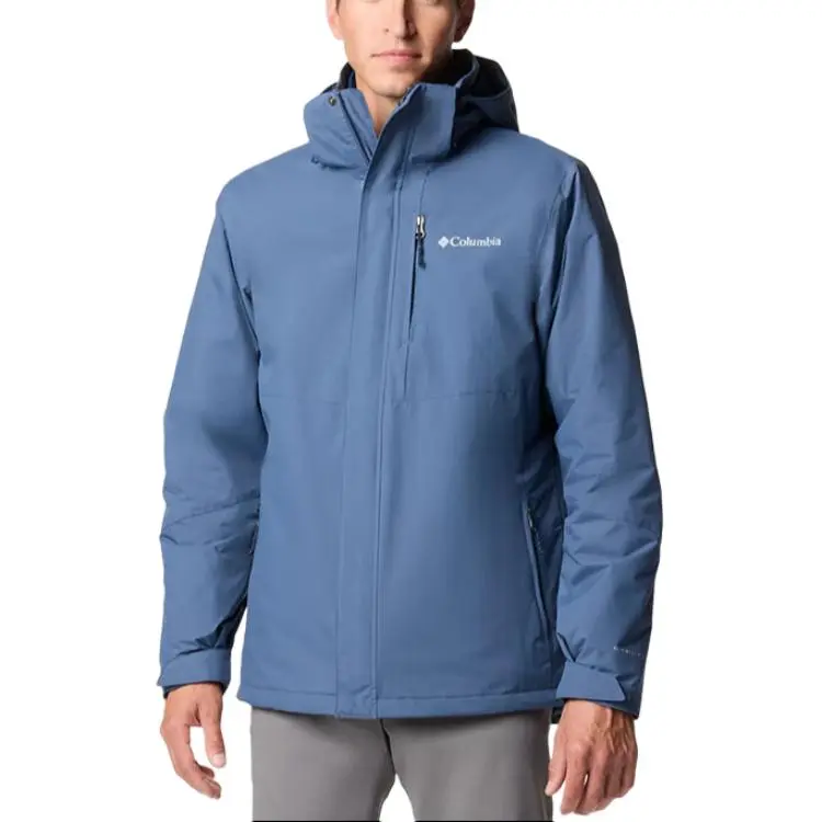 Columbia Hiking Skiing And Paragliding Water Resistant Windproof Wear Resistant Warm Windbreaker Jacket Men's Blue-3