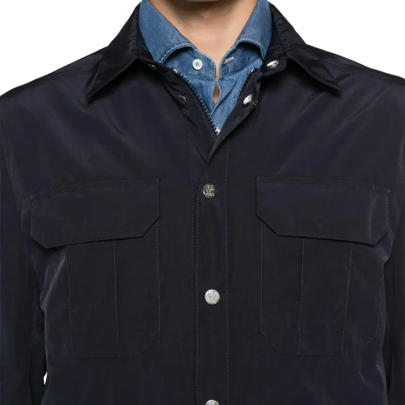 Brunello Cucinelli Water Resistant Shirt Style Unlined Outerwear Jacket-4
