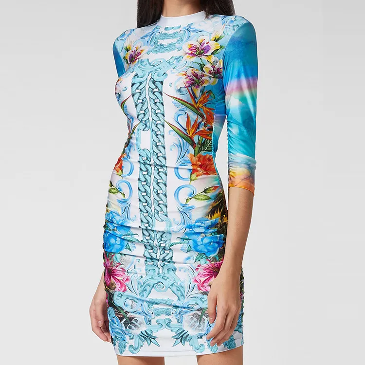 PHILIPP PLEIN Hawaii print Mini Dress-2