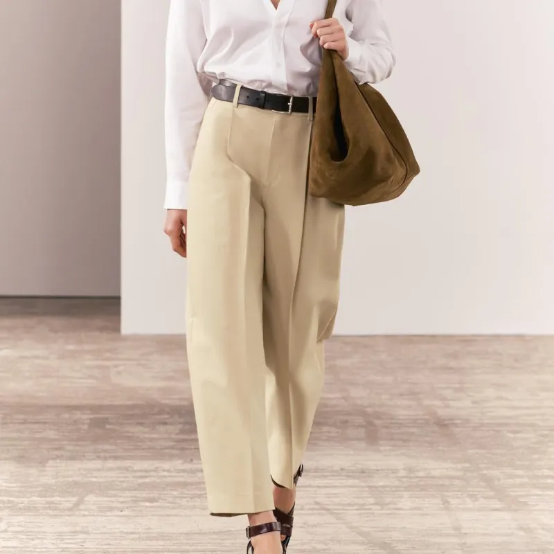 ZARA ZW Series Casual Pants Women's Tan-2