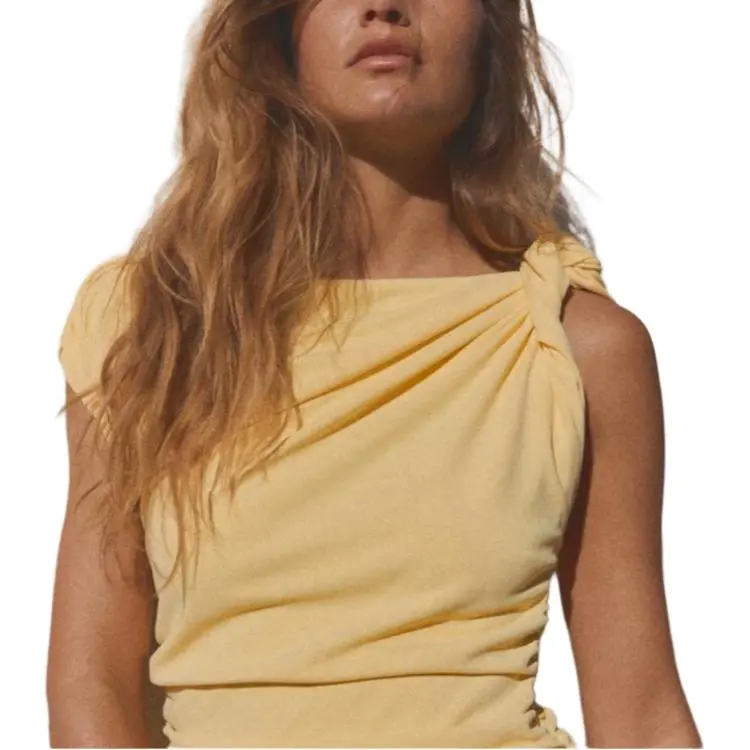 ZARA Sleeveless Dress Women's Yellow-3