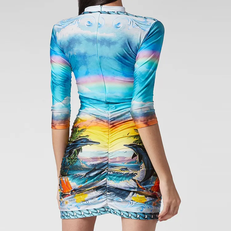 PHILIPP PLEIN Hawaii print Mini Dress-1