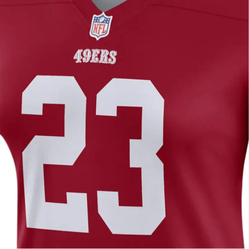 Nike SS24 Christian McCaffrey San Francisco 49ers Soccer Jerseys Women's Red-2