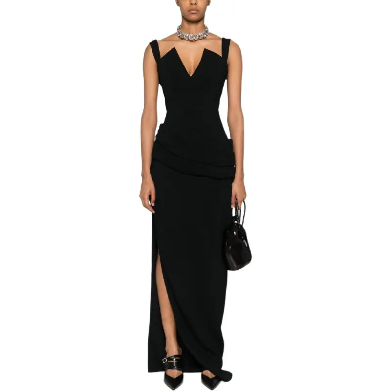 Givenchy V Neck Draped Dress-2