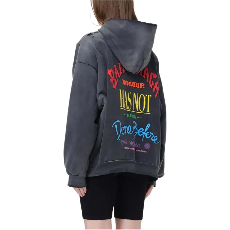 Balenciaga Graphic Printed Zip Up Hoodie-10