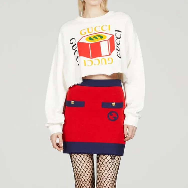 GUCCI Crop Tops Women's White-3