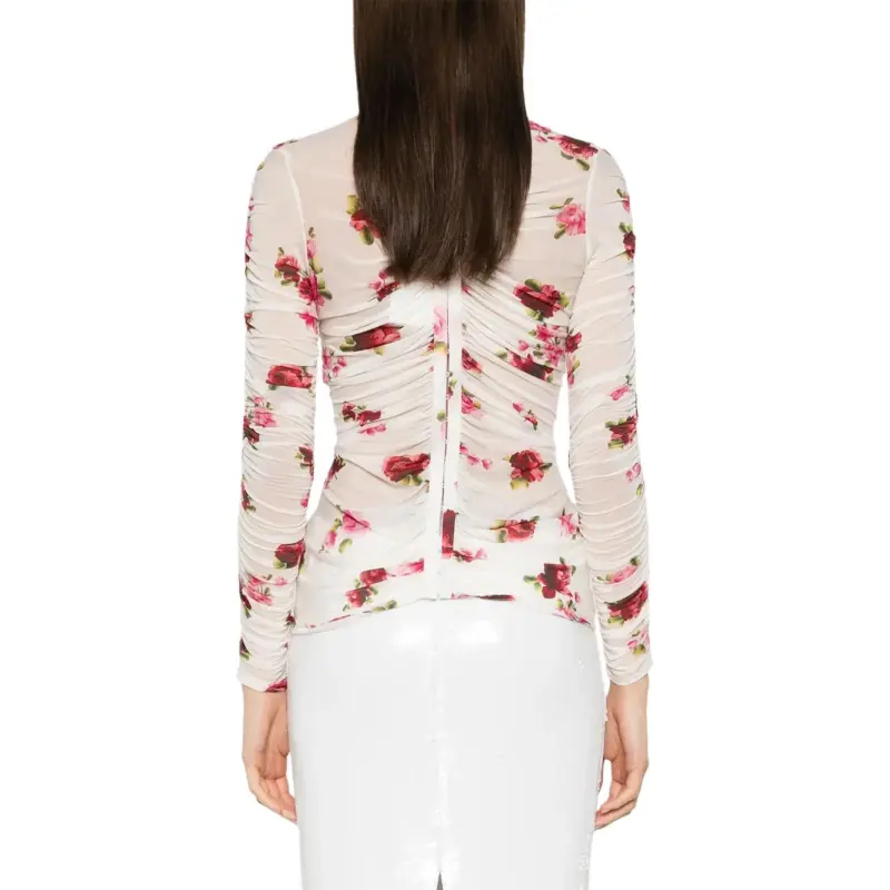 Magda Butrym Rose appliqué Ruched Top-3